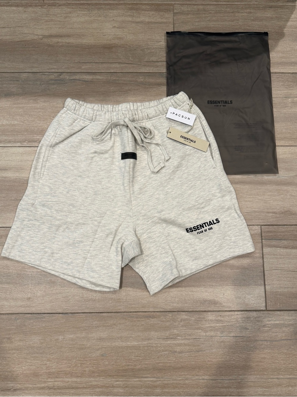 Fear of God ESSENTIALS Light Gray Logo Athletic Shorts